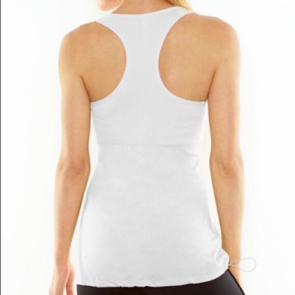 ✨ Lucy White Drawstring Waist Racerback Tank✨ - Picture 1 of 4